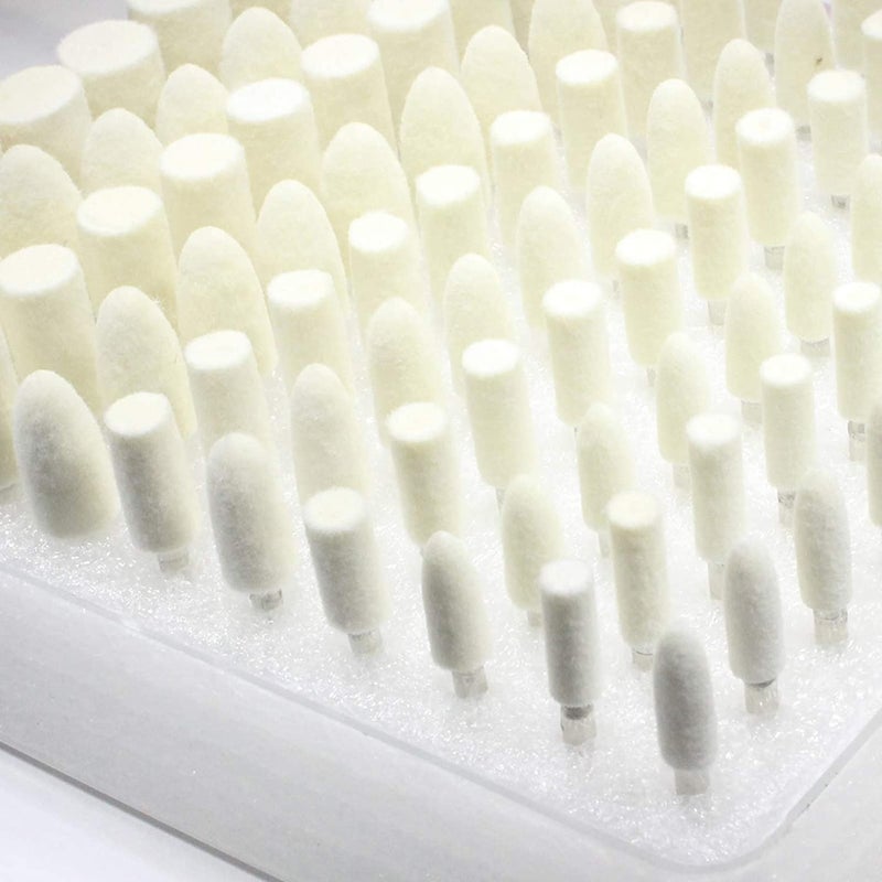 Luo ke 100 Pcs Compressed Wool Felt Polishing Head Tool Buffing Wheel for Dremel Rotary Tool with 1/8"" Mandrel - Image 5